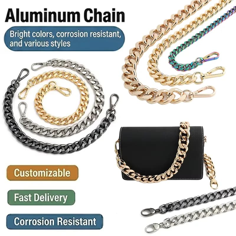 hunky chain Aluminum Chains for Handbags Bags Jewelry Fashion Accessories, front view