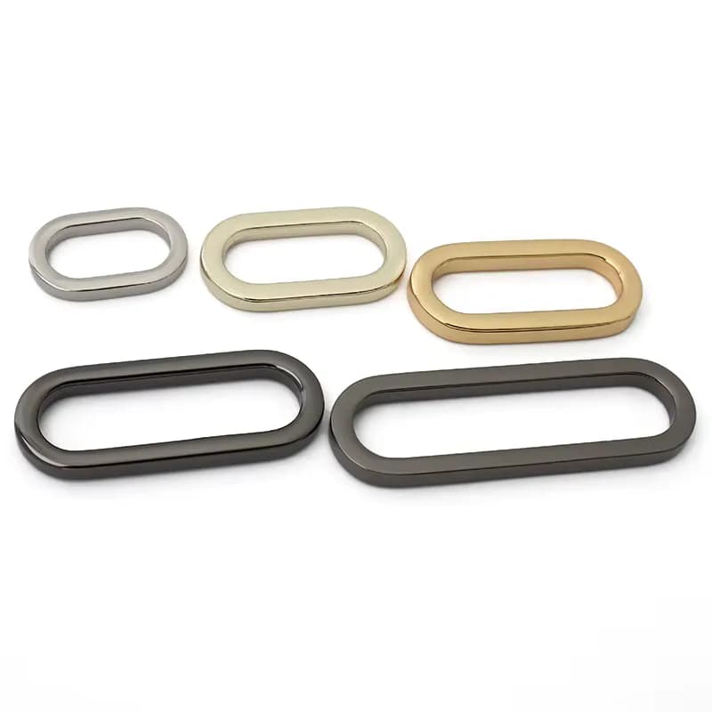 Solid Cast Welded Oval Ring 20/25/32/38/50mm - 5 Colors Metal Jump Rings, front view