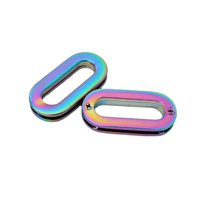 Custom Metal 5mm 6mm 8mm 10mm 12mm Round Oval Zinc Alloy rainbow Gold Rings Top, front view