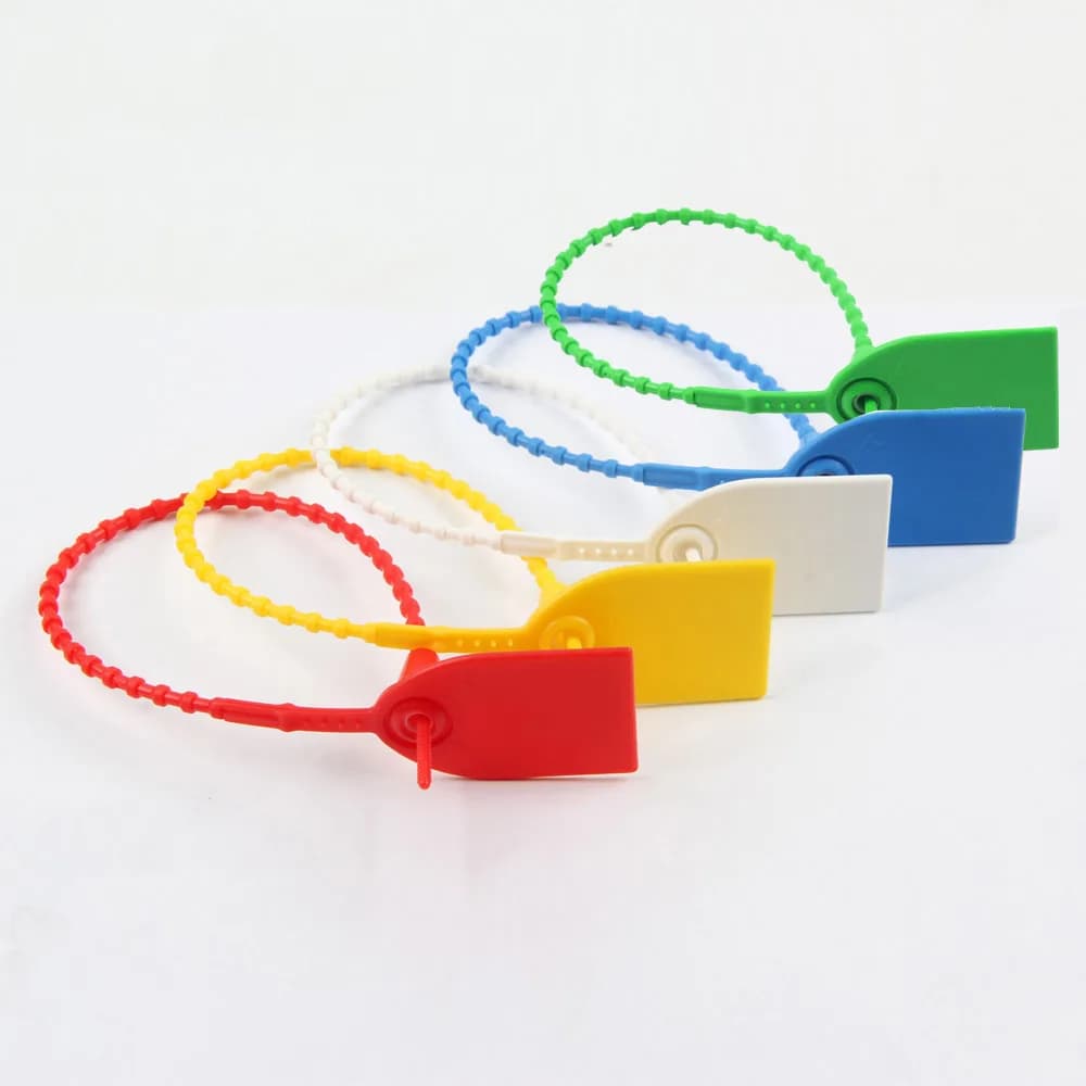 Disposable 280mm Yellow Pull Tight Security Lugga Seal PP Plastic Container, front view