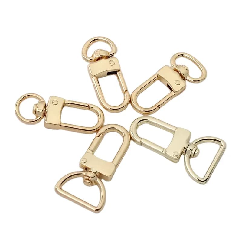 Alloy Metal 13Mm 16mm Gold Color Chunky Swivel Trigger O Spring Purse Clasp, front view