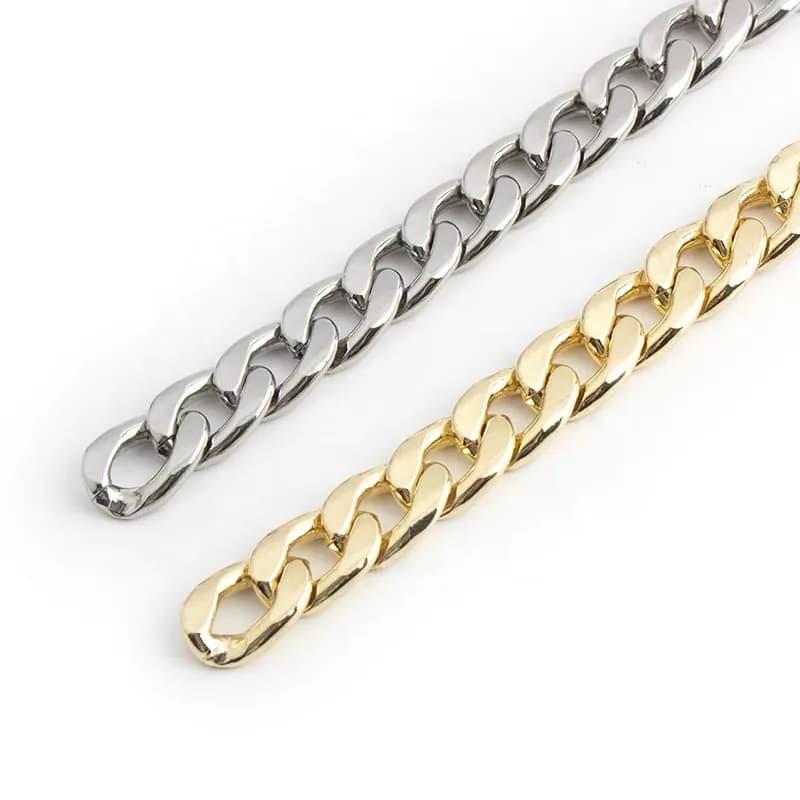 NK 15mm Aluminum Chains Purse Strap Chunky Gold Thick Chain Eco-friendly, front view