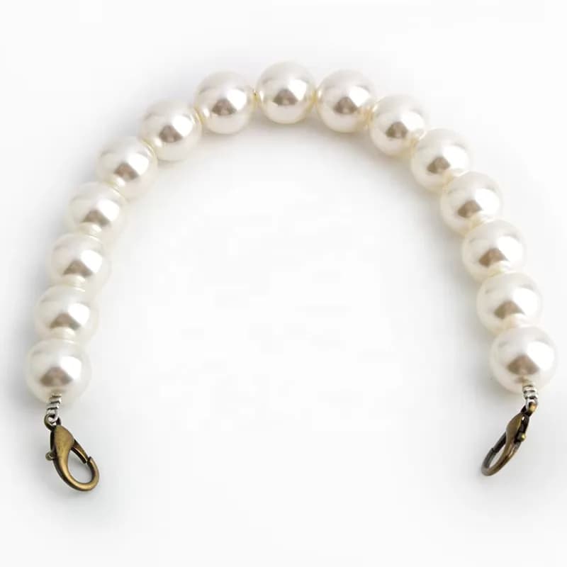 Fashion Bag Shoulder Acrylic Pearl Chain Resin Strap Purse Plastic Chain Bag, front view