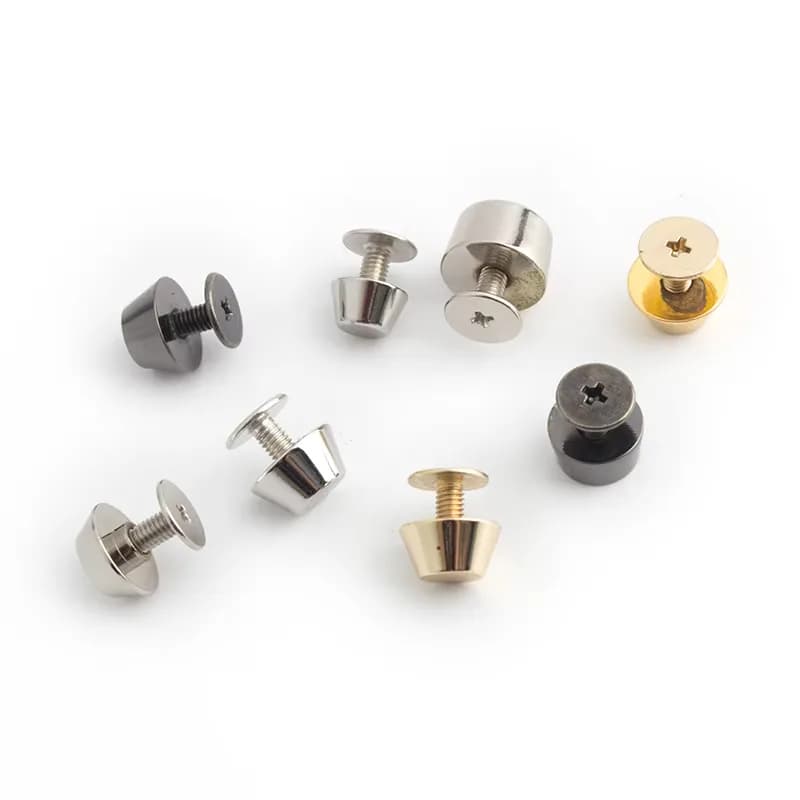 New Solid Copper Metal Handbag Bottom Decorative Studs Buckle Hardware Screw, front view