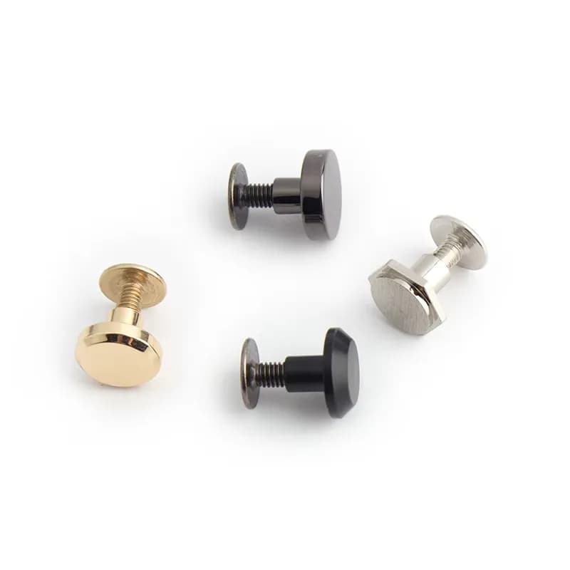 New Solid Copper Studs Metal Handbag Screw Bottom Decorative Studs Hardware, front view