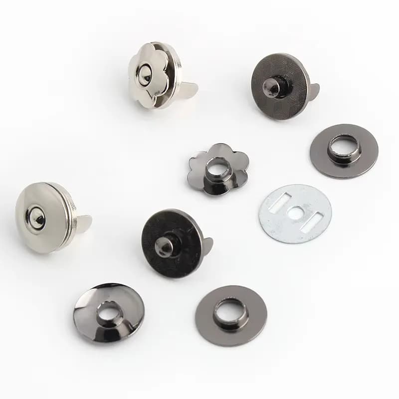 17mm Floral Pressuring Magnetic Snaps - Flatback Stronghold Magnet Buttons, front view