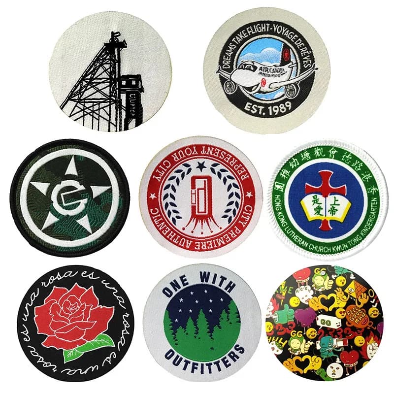 Custom School Named Round Woven Label Badge for School Uniform - view 1