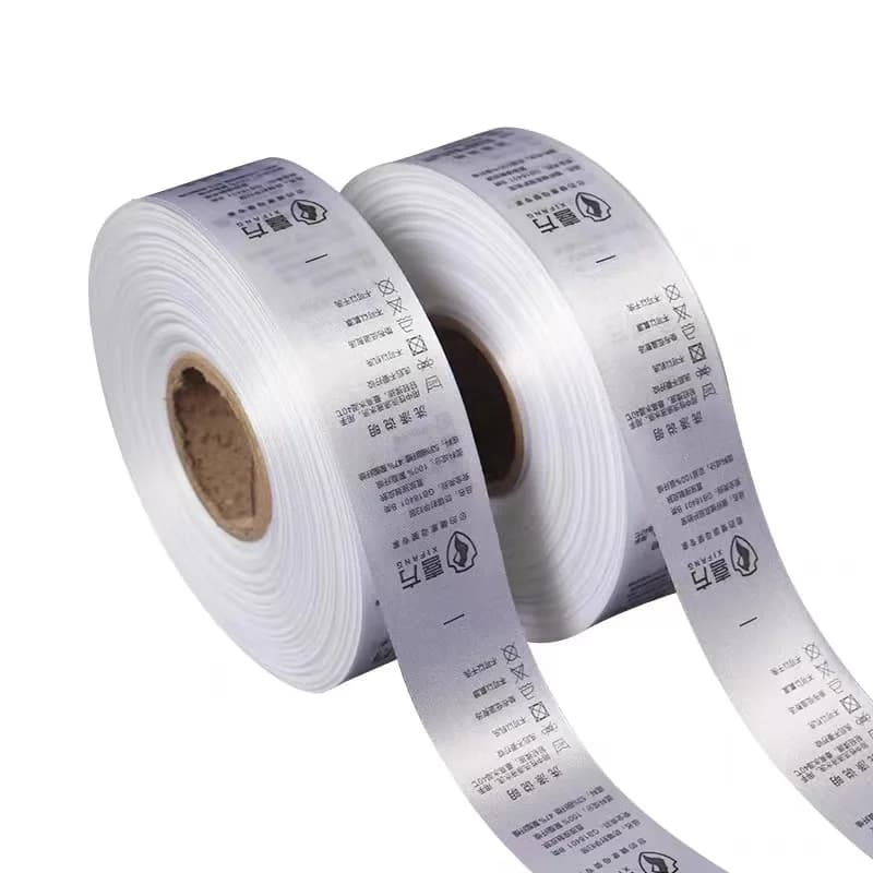 Custom Logo Printed Care Label Washable Sewn-in Instructions for Clothing Bags Shoes-Available in Custom Sizes Center Fold - view 1