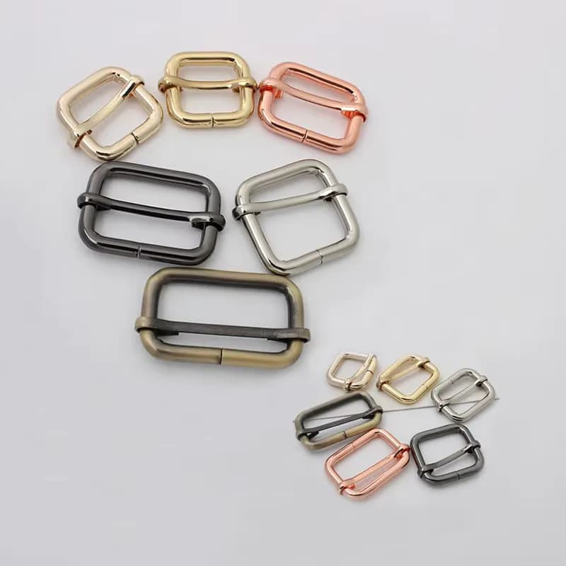 13mm 20mm Gold Brass Metal Alloy Adjustable Tri-glide Round Ring Slide Release, front view