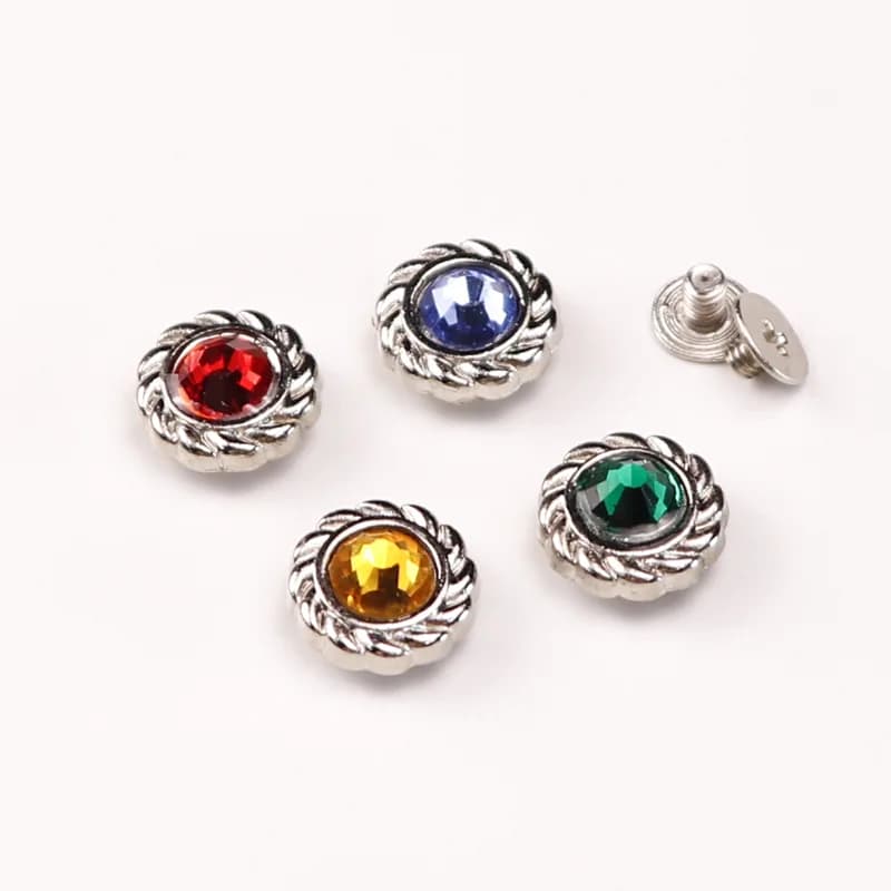 Factory Metal Alloy Rivet Concho Turquoise Silver Conchos for Bag, front view