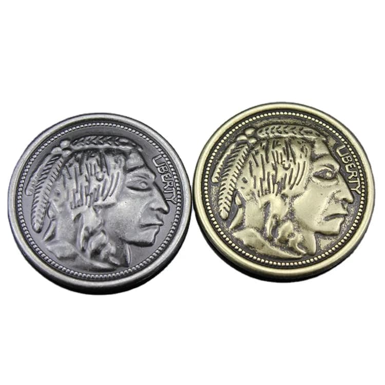 Screw Back Western Conchos for Bag DIY Indian Coin Buttons for Leather, front view
