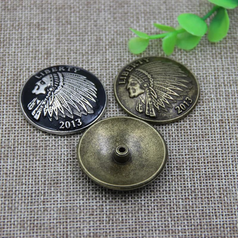Custom Metal Conchos With Screw, front view