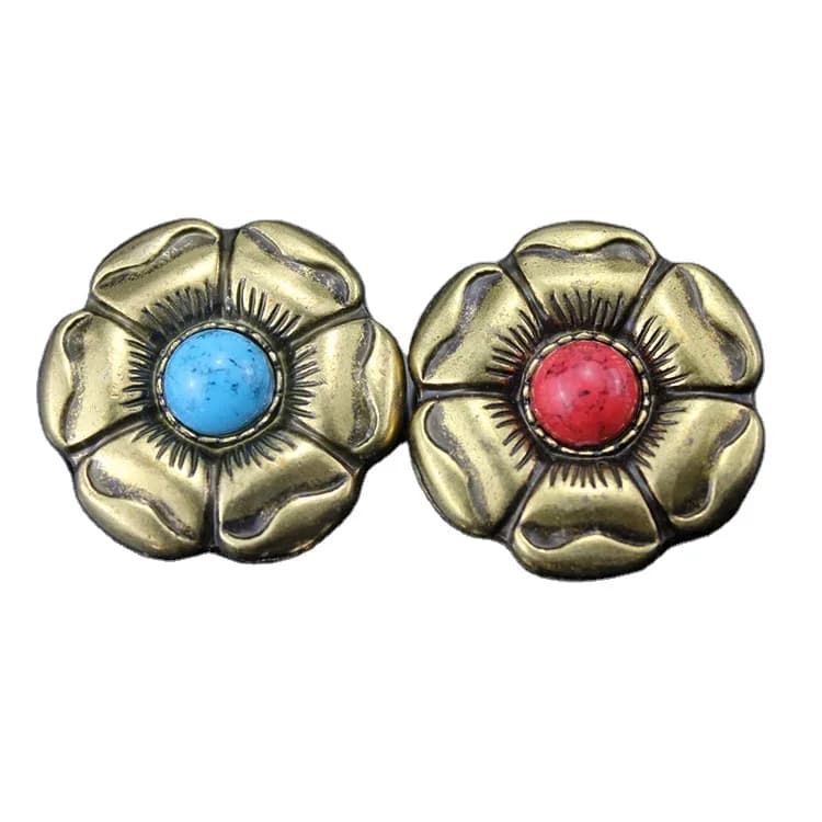 Fashion Concho Embellished Buckle for Belts, Zinc Alloy Material Buckle, front view