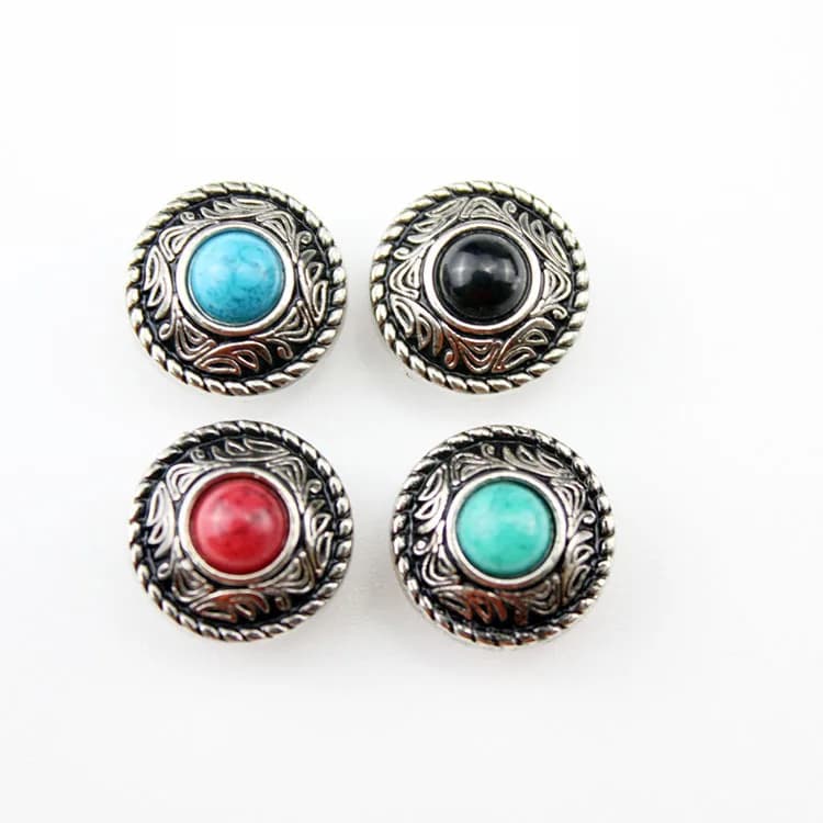 Factory Fashion Zinc Alloy Western Conchos 12mm Round Black Tophus Metal, front view