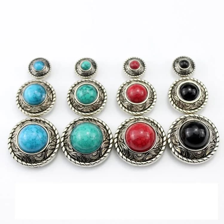 Silver Plated Rhinestone Western Concho With Screw Back, front view