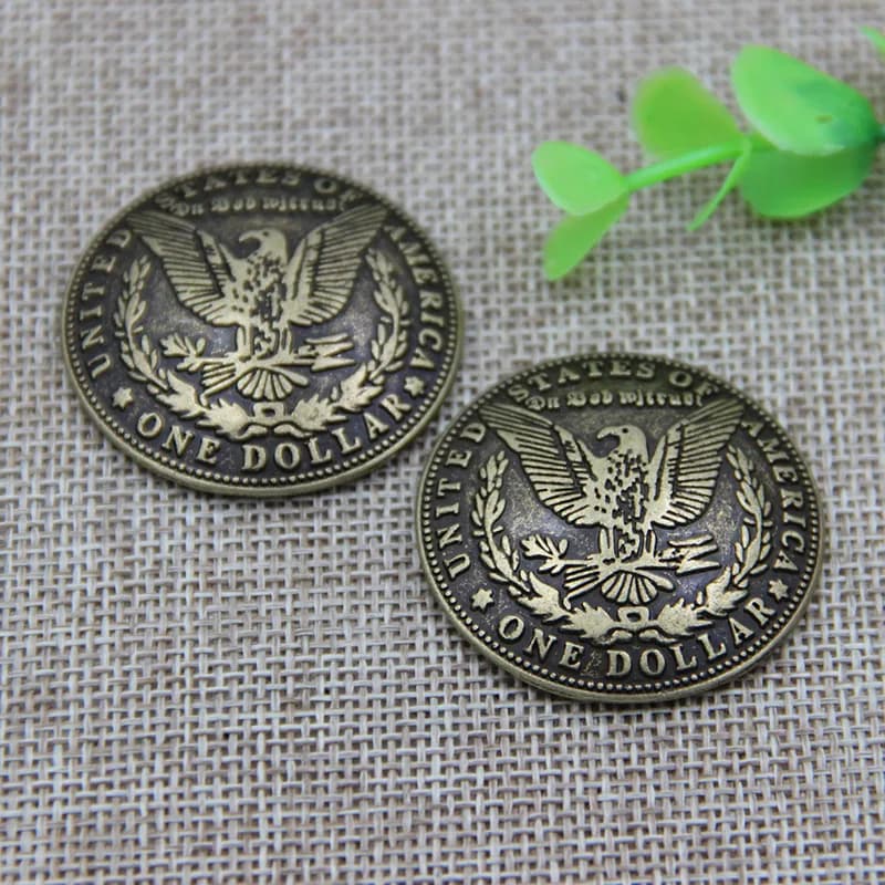 Round Eagle Screw Back Enamel Saddle Conchos Custom Logo Metal Tag Label for, front view