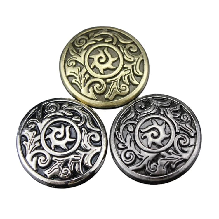 Antique Color Design Custom Screw Back Metal Saddle Conchos for Leather, front view