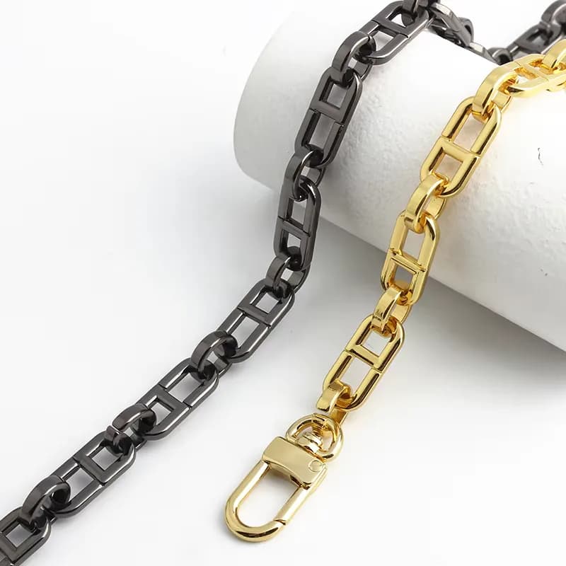 2023 30-60-100-120cm Chunky Metal Zinc Alloy Big Bag Chain Strap Handle, front view