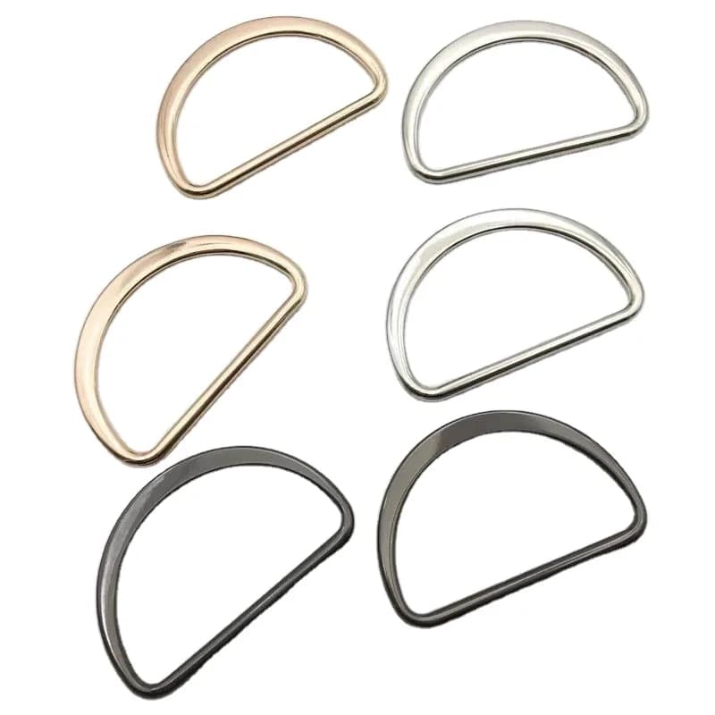 Factory Price D Shape Ring Buckle Zipper Zinc Alloy D-Ring Hardware, front view