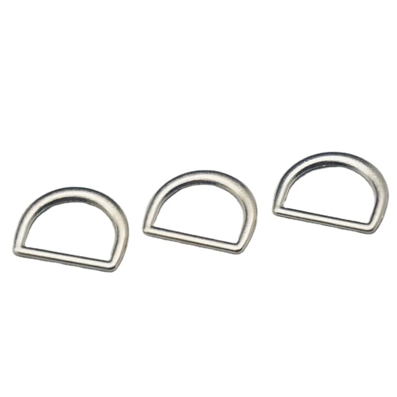 Custom Logo Zinc Alloy D-Ring Buckle for Handbags Clothes Webbing Backpack, front view