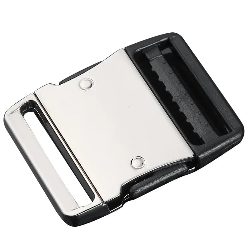 Custom Logo Adjustable Black Metal Side Release Buckle Belt Buckle Custom, front view