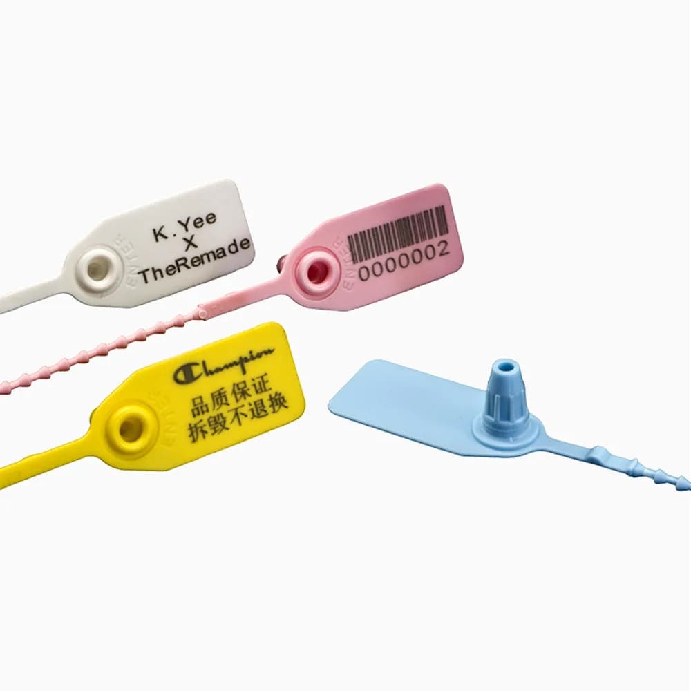 Custom Printing 250mm Plastic Sealing Label Luggage Tag Disposable Cable Tie, front view