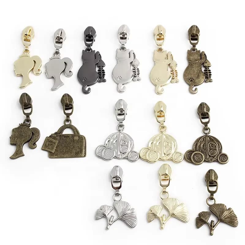 T Multiple Shape Styles Rectangle Pulls for #3 Nylon Zipper Head Slider Tabs, front view