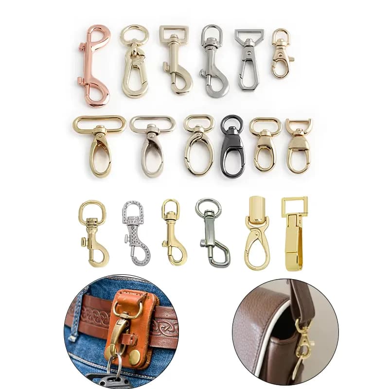 Custom Spring Keychain Dog Hook Metal Nickel Carabiner Clips Dog Lead Hook, front view