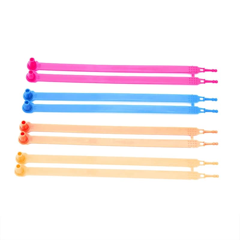 Customized Logo 250mm Fixed Length Plastic Seal Bracelet for Shoes and Bags, front view