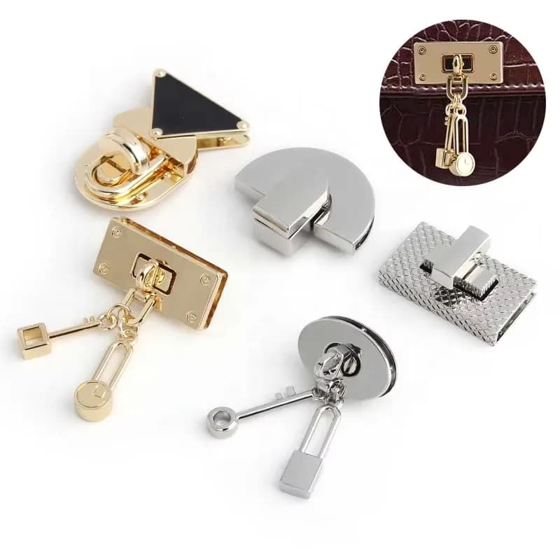 New Design Hardware Accessories Metal Bag Press Lock Alloy Turn Twist Lock, front view