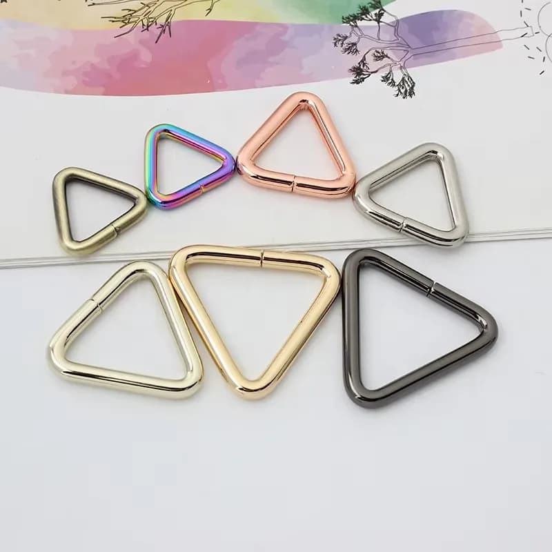 Zinc Alloy Metal Triangle Ring Buckle Split Ring Bag Hardware Accessories, front view