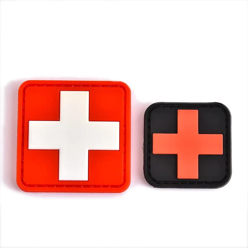 Factory Custom PVC Hospital Cross Flag Patch Various Patches 2D PVC Patch Custom Rubber Badge - view 1