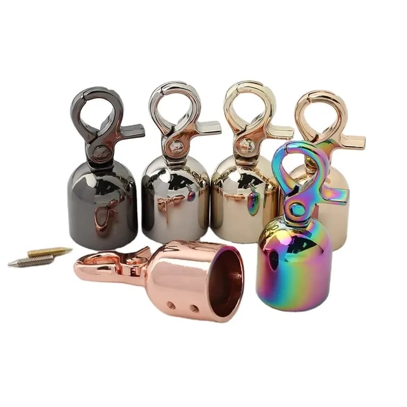 Bag Accessories Handbags Handle Gold Color End Stopper Metal Snap Hook Zinc, front view