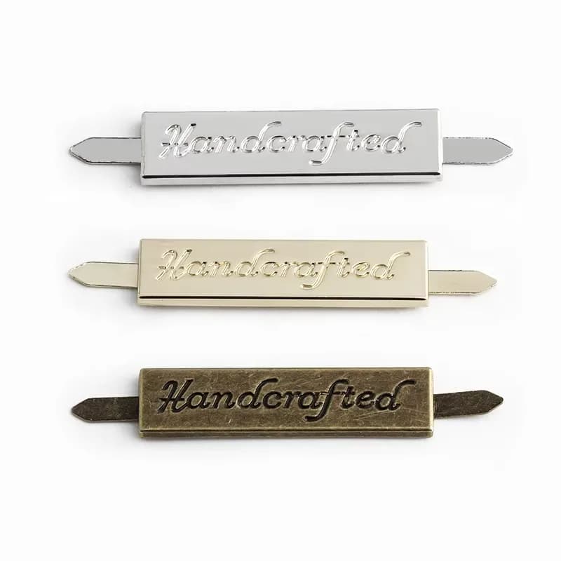 Metal Tag Logo Label Accept Custom Laser or Engraved Logo Alloy Labels, front view