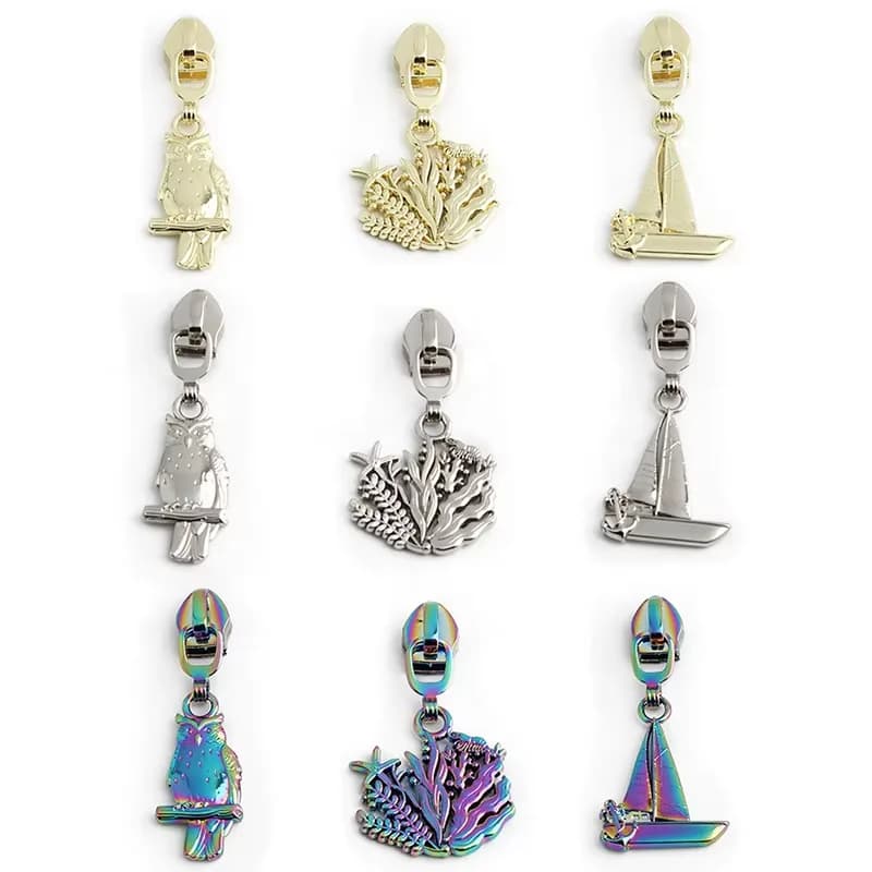 5# Nylon Zipper Head Exquisite Color Metal Accessories Zipper Slider Creative, front view