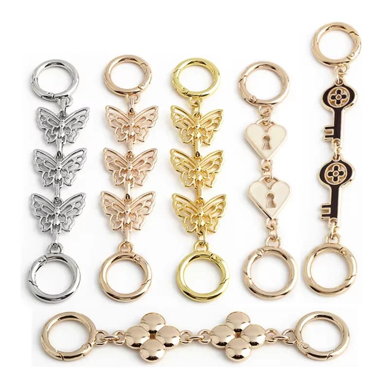 Short Extension Chain for Handbags - Metal Decorative Strap Connector for Bag, front view