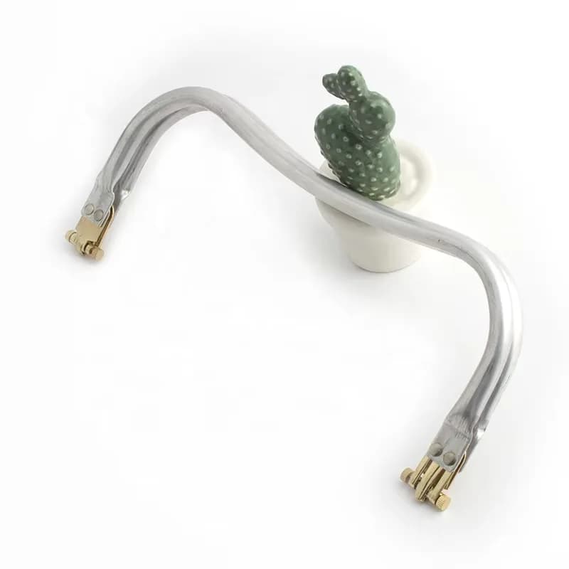 Bag Handle Clamp Hardware Accessories M-Shape Tube Bag Handle Internal Aluminum, front view