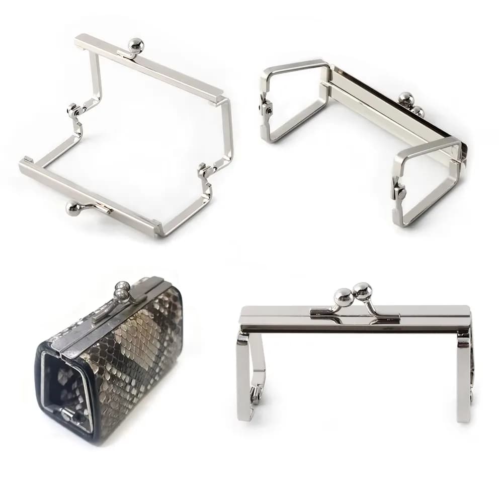 Coin Purse Clasp Top Handle Iron Metal Nickel-Free Durable Cute Lipstick Purse, front view