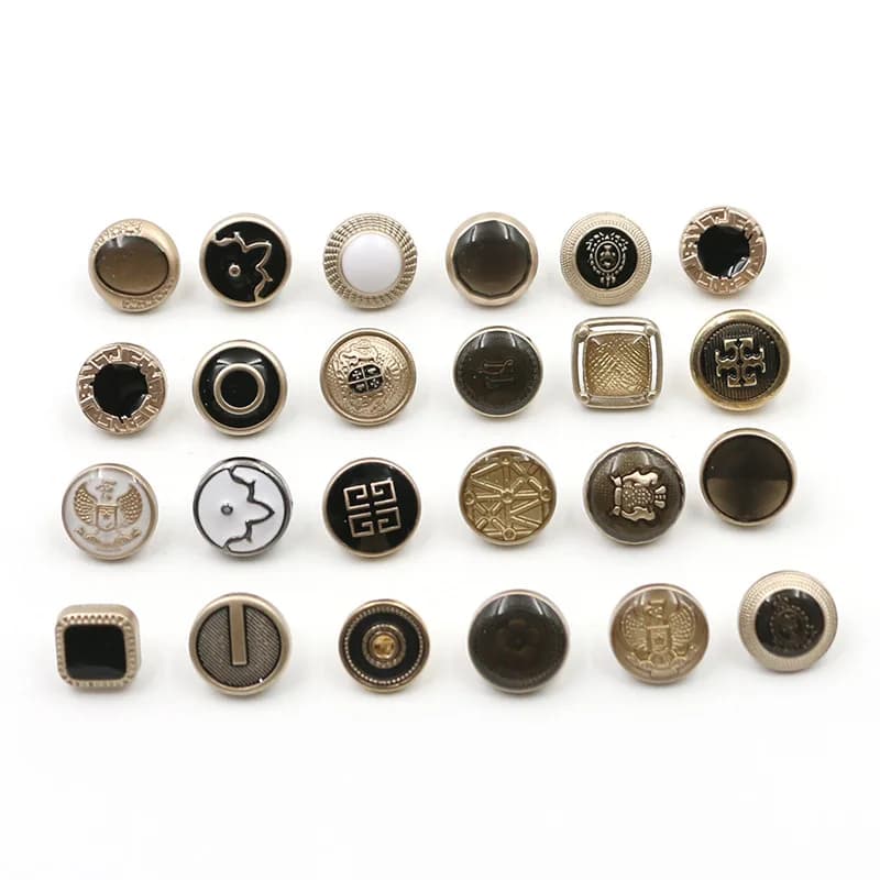 Factory Hat Bag Cap Metal Engraved Custom logo Press Clothes Snap Button for, front view