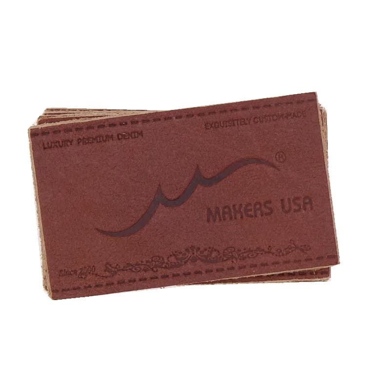 OEM Fashion Design Custom Brand Name Logo Embossed PU Faux Leather Labels and Patches for Jeans - view 1