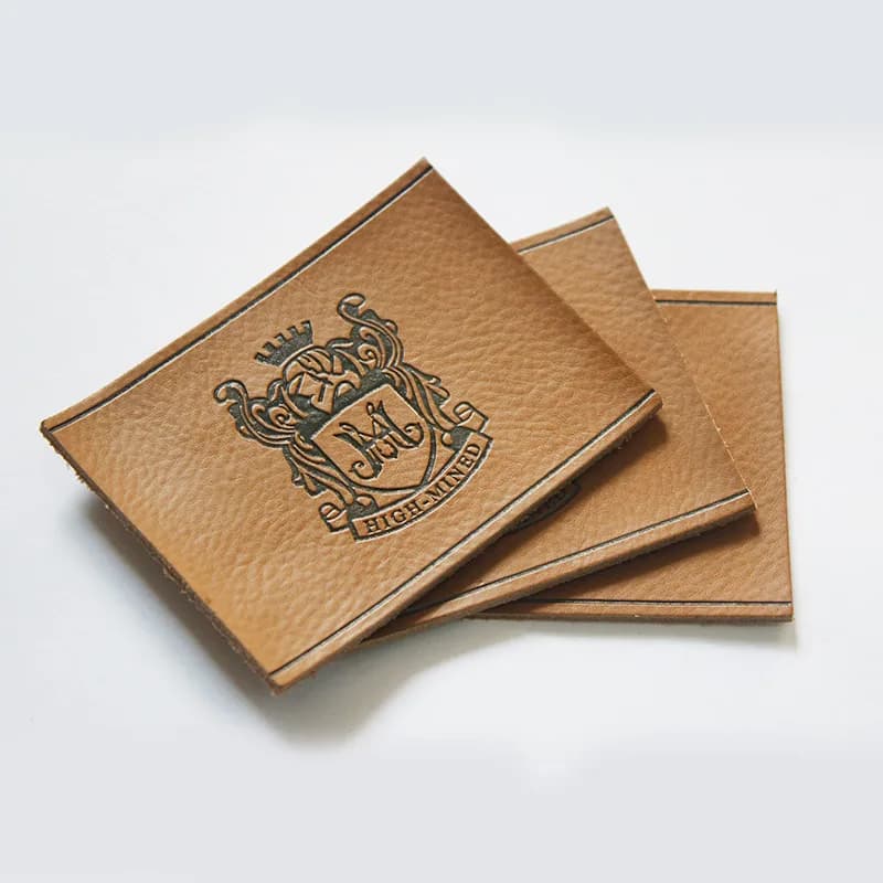 China Manufacturer Embossed Jeans Genuine Leather Label Jeans Real Leather Label for Clothing - view 1