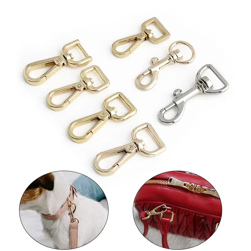 Metal Zinc Alloy Rainbow Gold/Silver/Rose Gold/Gunmetal Safety Swivel Snap Hook, front view