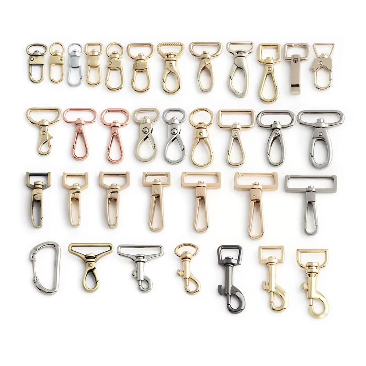 Zinc Alloy Strong Safety Trigger Spring Clasp Swivel Metal Nickel Color Snap, front view