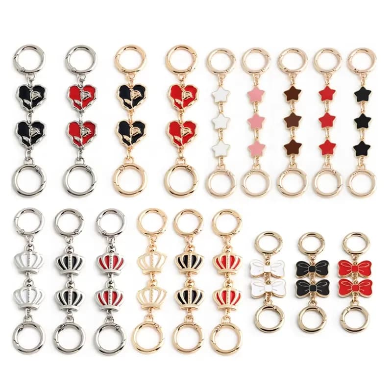 Adjustable Bag Extender Chain - Metal Purse Enamel Chain Extension for Crossbody, front view