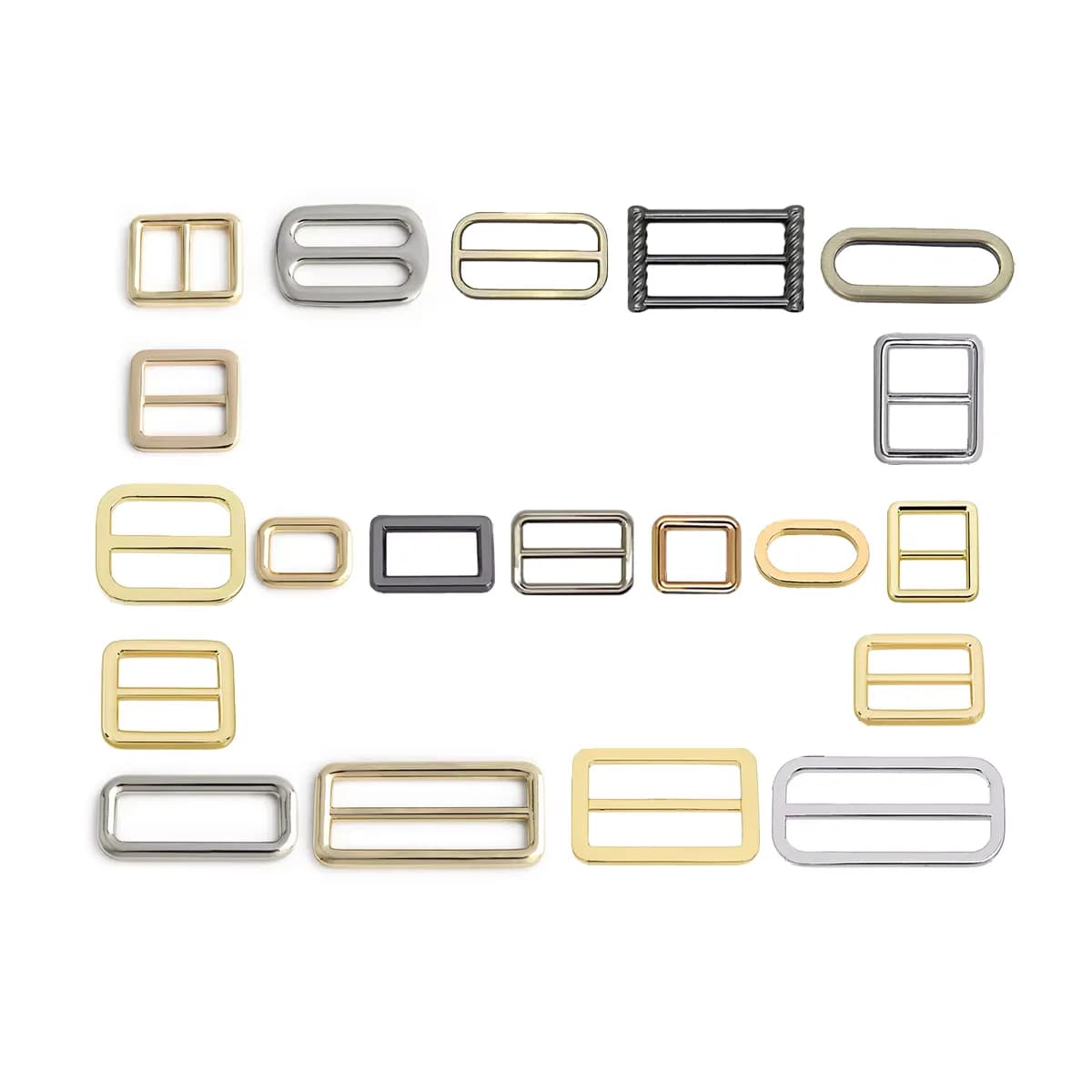 OEM ODM Adjustable Rectangle Ring Square Belt Webbing Buckle Hanging Plating, front view