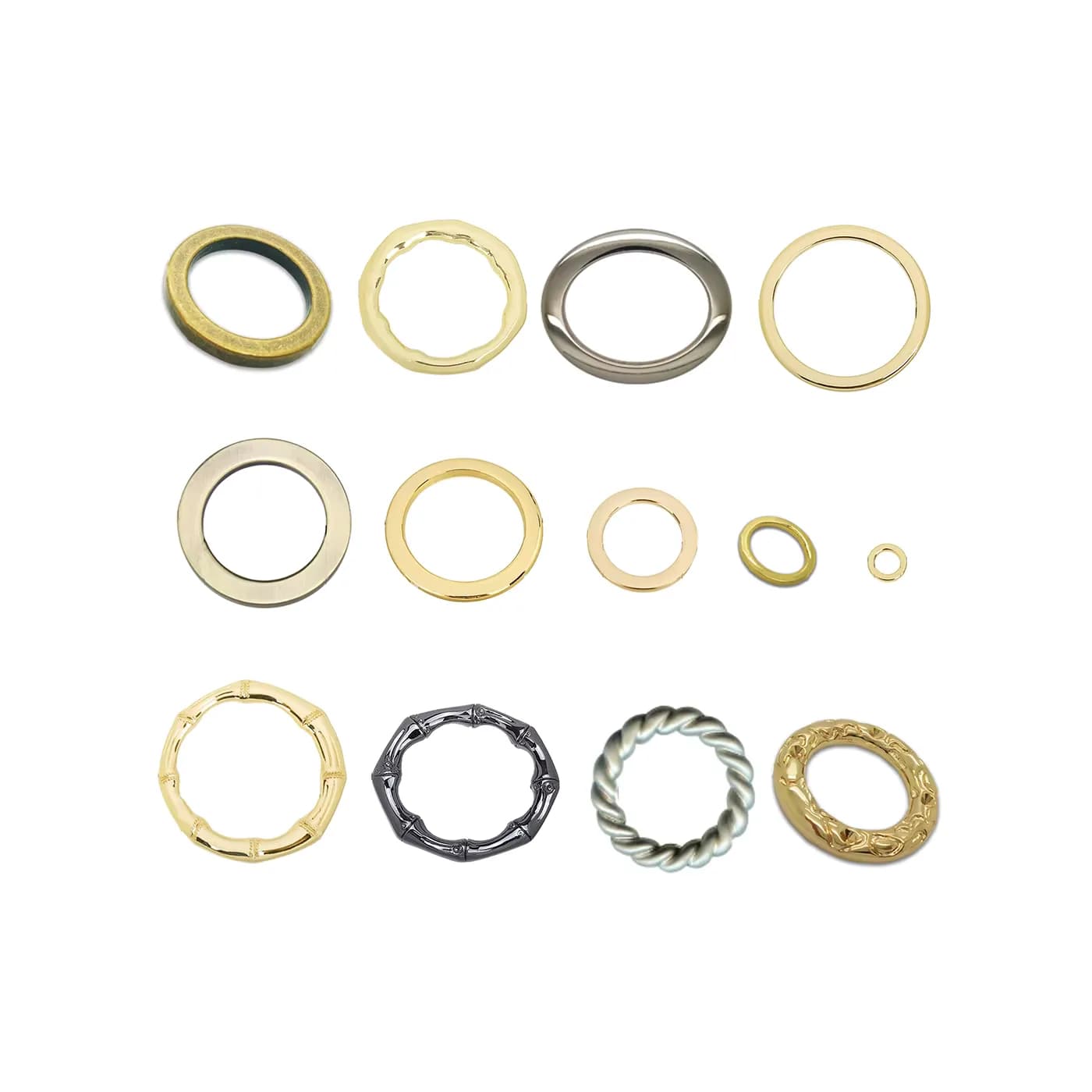 Full Size Solid 19mm 30mm Welding Ellipse Egg Shape Oval Loop Hook Buckle Welded, front view