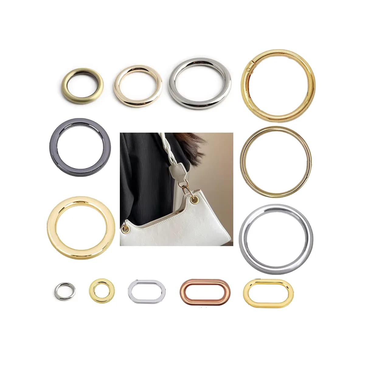 Metal Die-Cast Small Waterproof Durable O-Ring for Dog Collar and Bag, front view