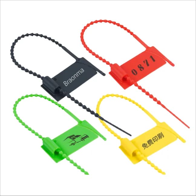 Customized 230mm 9.06inch Plastic Security Seals for Garments Shoes Bags, front view
