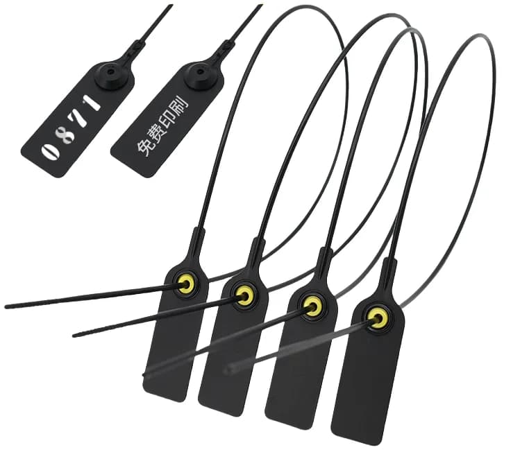 Adjustable 700mm Plastic Security Seal Tag Disposable Self-Locking Buckle for, front view