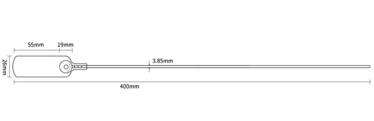 Customized 400mm Safety Plastic Seal Pull-up Security Fire Extinguisher Seal, front view